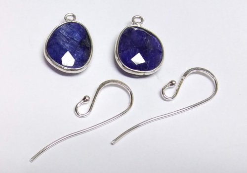 Judy Larson's Diamonds, Emeralds, and Sapphires, Oh My.  - , Contemporary Wire Jewelry, Butane Torch, Soldering, Solder, sapphire earrings